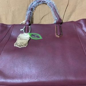 Alyssa brand large multi-compartment, multi-unit zippered purse - MAROON/BURGUNDY - with matching wallet, handbag and minipurse (vegan & lead free)