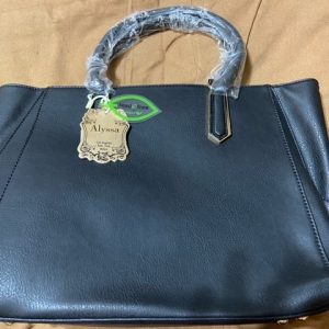 Alyssa brand large multi-compartment, multi-unit zippered purse - BLACK - with matching wallet, handbag and minipurse (vegan & lead free)
