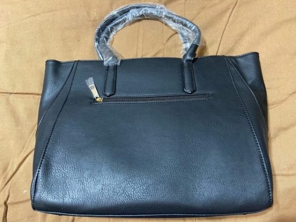 Alyssa brand large multi-compartment, multi-unit zippered purse - BLACK - with matching wallet, handbag and minipurse (vegan & lead free)