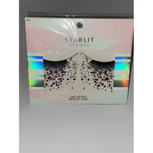 Pack of 2, "Metallic Tears" Dazzling Temporary Facial Tattoos