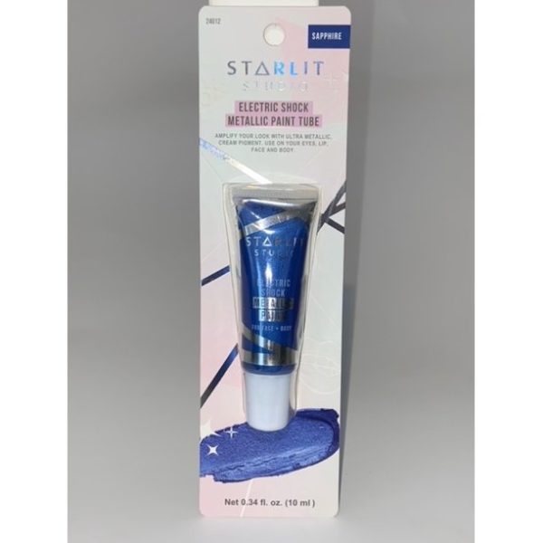 Box of 2, Sapphire blue Electric Shock Metallic Cosmetic Paint Tubes