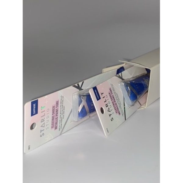 Box of 2, Sapphire blue Electric Shock Metallic Cosmetic Paint Tubes, by Starlit Studio - Image 4